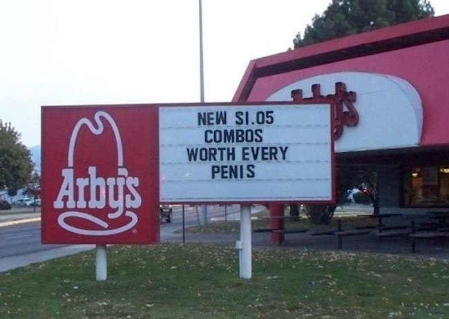 funny arby's sign