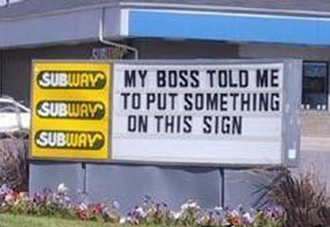 funny subway sign